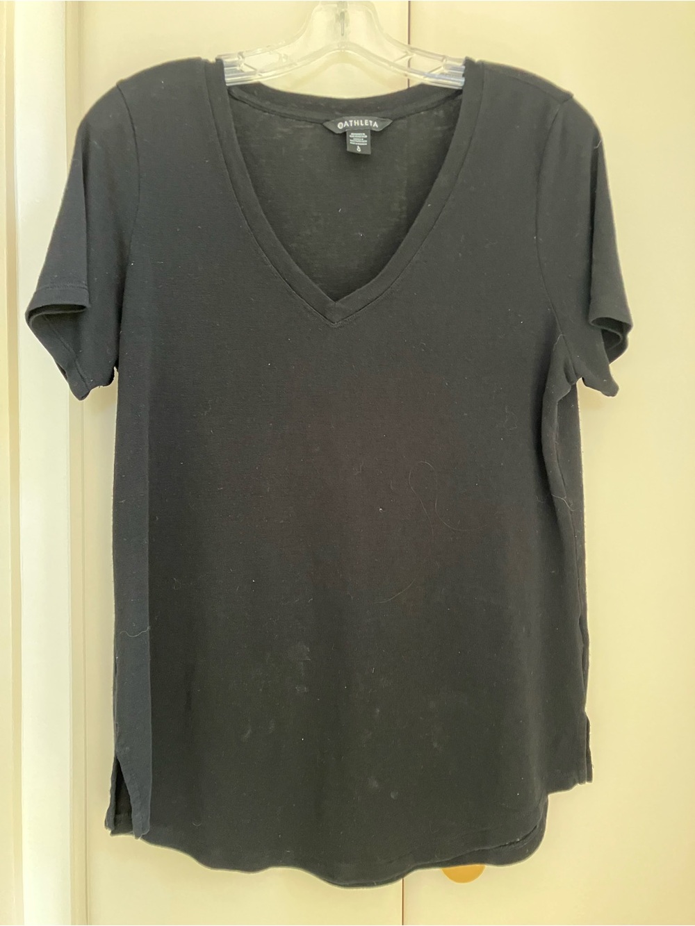 Athleta Black V-Neck Breezy Tee